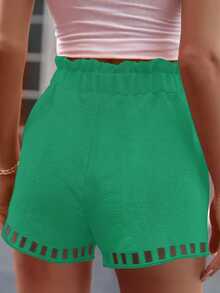EMERY ROSE Women Solid Color Fashionable Shorts, Suitable For Summer - Green - View 2
