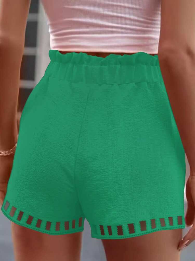 EMERY ROSE Pantalones cortos de mujer de unicolor, apropiados para el verano - Verde - Añade 2