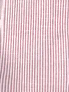 SHEIN LUNE 蓝白条纹荷叶边下摆无袖圆领女式迷你连衣裙 - 淺粉色 - 查看 6