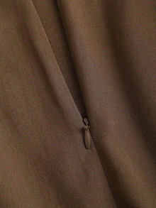 Sweetra Women's Elegant Commuter Vibe A-Line Skirt, Draping Design Slimming Effect, Spring/Autumn - Khaki - View 4