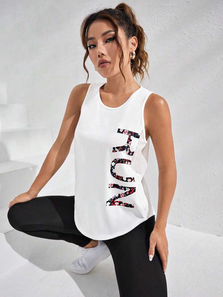 Solea Cove Solea Cove Cut Out 2 In 1 Crop Sports Long Sleeve Tee Fitted Shirtworkout Tank Top - White - View 4