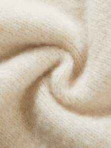SHEIN New Fall Winter Modern Chinese Frog Button Knit Jacket Women Mandarin Collar Long Sleeve Tailored Short - Beige - View 6