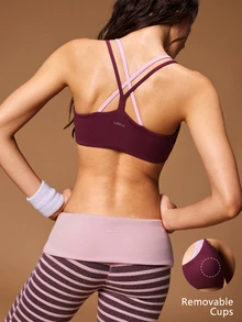 VARSIVA Women's Colorblock Halter Neck Sports Bra - Multicolor - View 2