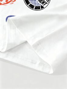 ROMWE MEN Street Life Men's Letter Print Long Sleeve T-Shirt, Suitable For Daily Wear In Spring And Summer - White - View 4