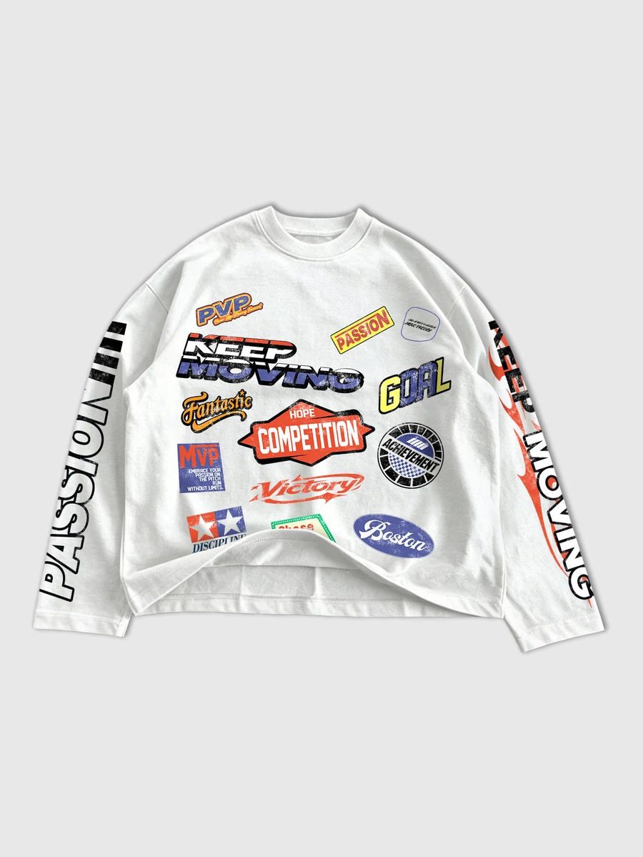 ROMWE MEN Street Life Men's Letter Print Long Sleeve T-Shirt, Suitable For Daily Wear In Spring And Summer - White - View 1