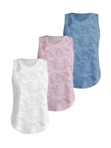 SHEIN Cheerettes Women's Camouflage Print Daily Fitness Sports Tank Top - Multicolor - View 3