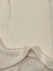 SHEIN جمبسوت نسائي بلون موحد بياقة على شكل حرف V مطوي كاجوال للاستخدام اليومي - لون مشمشي - مشاهدة 4