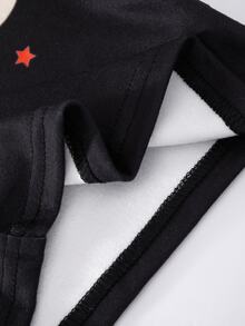 SHEIN 嬰兒男嬰女嬰貼身款萬聖節圖案羅紋圓領長袖上衣與睡褲，柔軟舒適緊身睡衣套裝 2 件組，聖誕節、新年、睡衣 - 彩色 - 查看 5