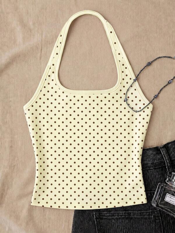 Teen Girls Casual Cute Cute Halter Neck Tank Top, Suitable For Summer Mothers Day Outfit Graduation Summer Tops Yellow