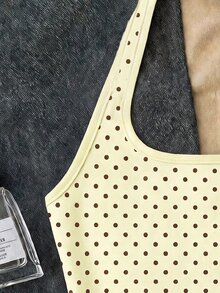 Teen Girls Casual Cute Cute Halter Neck Tank Top, Suitable For Summer Mothers Day Outfit Graduation Summer Tops Yellow - White - View 4