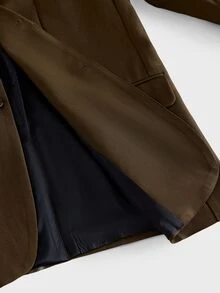 SIGLOCORE Men's Solid Color V-Neck Vest, Long Sleeve Jacket And Pants Casual Commute Suit 3-Piece Set - Coffee Brown - View 18