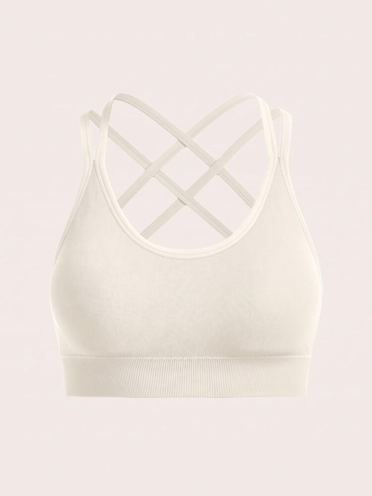 Slayform Slayform Crisscross Back Sports Bra - White - View 8