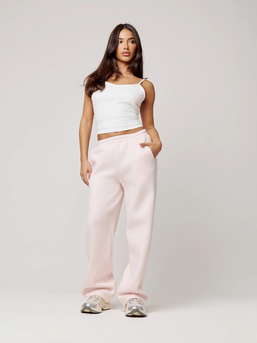 Musera Petite Pink Oversized Fleece Sweatpants Autumn Winter Back To School Daily Everyday - Pink - View 1