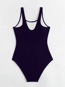 Swim SPRTY Women's Vacation Beach Colorblock Striped One-Piece Swimsuit - Navy Blue - View 8