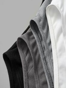 SHEIN BASICS 女款純色圓領短袖基礎簡約T恤連身衣 日常白天穿著 黑色 灰色 淺灰色 白色 夏季 室內居家 - 彩色 - 查看 4