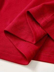 SHEIN BASICS 女款休閒簡約百搭極簡純色抹胸上衣，黑色、深紅色、白色，適合夏季日常日穿 - 彩色 - 查看 5