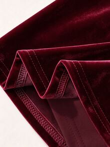 SHEIN Franclia Women's Solid Color Elegant Fashion Versatile Skorts - Burgundy - View 5