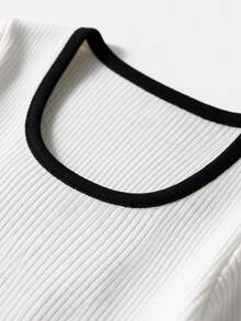 Flora Isola Flora Isola Elegant Square Neck Flared Sleeve Design Women's Sweater Dress - White - View 7