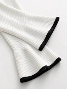 Flora Isola Flora Isola Elegant Square Neck Flared Sleeve Design Women's Sweater Dress - White - View 8