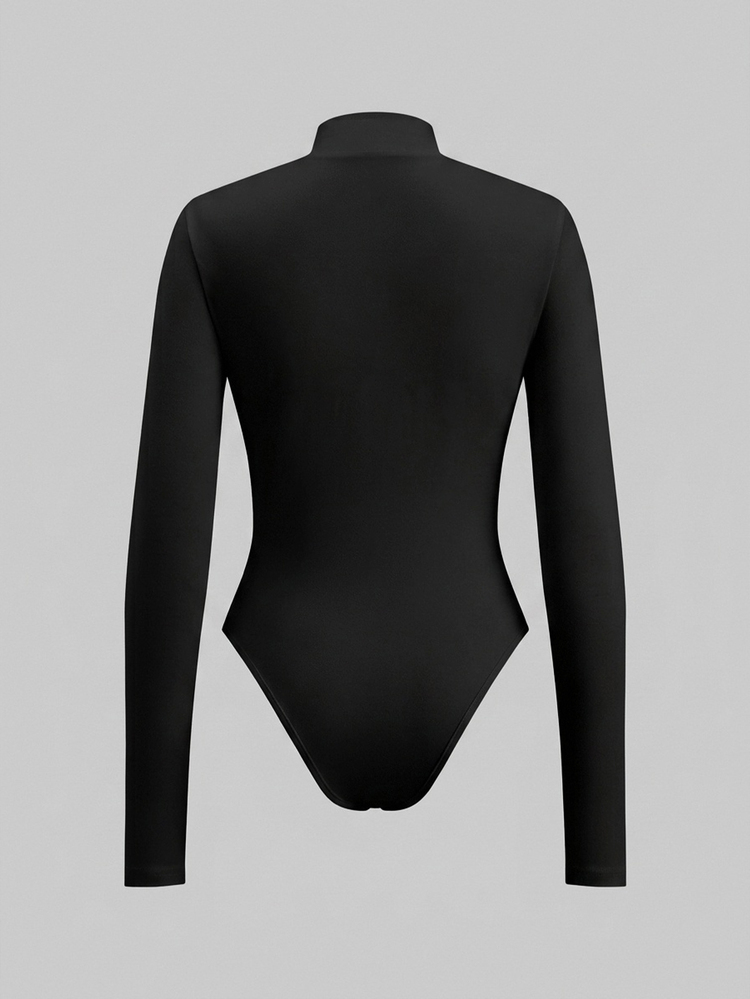 SHEIN ICON بوديسوت كاجوال أكمام طويلة سوداء بسحاب، متعددة الاستخدامات للخريف/الشتاء - متعدد الألوان - مشاهدة 2