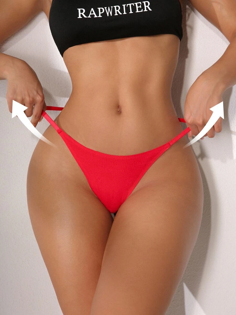 Christmas Reindeer Women's Thong - Red - View 1
