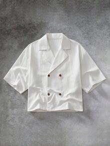 GETOML Men's Elegant Business Vintage Shirt For Daily Commute, Vacation, Father's Day Gifts - White - View 2