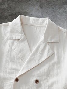 GETOML Men's Elegant Business Vintage Shirt For Daily Commute, Vacation, Father's Day Gifts - White - View 4