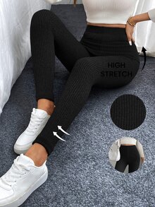 Comfylo Plus Solid High Waist Leggings - Black - View 1