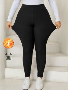 Comfylo Plus Solid High Waist Leggings - Black - View 6