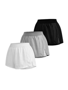 SHEIN Cheerettes 女款素色百褶休閒百搭日常旅行運動短褲 - 彩色 - 查看 17