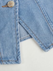 Firerie Kids Firerie Kids 女童牛仔背心和裤子休闲套装 - 淺色水洗藍 - 查看 4
