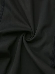 SHEIN Cheerettes 女款素色休閒百搭日常旅行運動緊身褲 - 黑色 - 查看 9