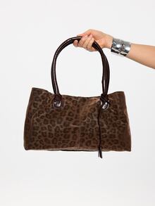 ROMWE Grunge Punk Fashion Y2K Style Merlad Retro Color Leopard Print PU Leather Magnetic Buckle Shoulder Bag, Suitable For Clothing Accessories And Gifts - Multicolor - View 3