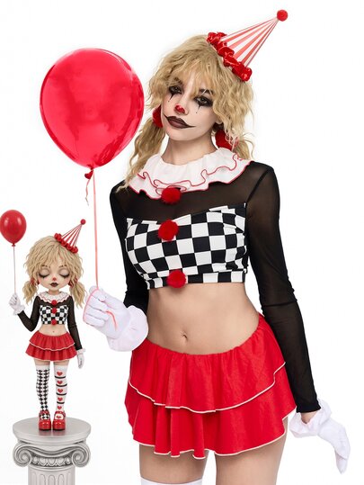 Anime Cos Joker 2 In 1 Top Roter Kuchen Rock Sexy Damen Zweiteiler Set