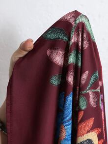 Louniche 女士休闲度假印花蝙蝠袖长连衣裙，适合日常穿着和度假 - 彩色 - 查看 6