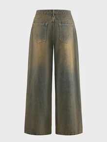 AXEPEAK Quần dài thời trang nam phong cách vintage giặt wash - Màu Khaki - Xem 2