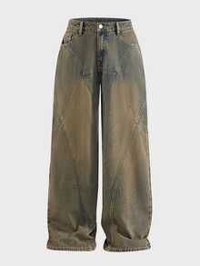 AXEPEAK Quần dài thời trang nam phong cách vintage giặt wash - Màu Khaki - Xem 4