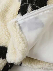 女童蝴蝶結外套套裝，秋季新款，開襟衫、夾克、毛絨蝴蝶結大衣 - 黑色 - 查看 7