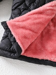 SHEIN 青少年女孩冬季外套 女孩保暖棉襖 防寒保暖 校園休閒戶外穿著 - 黑色 - 查看 6