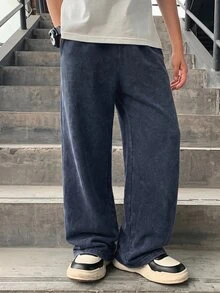 SHEIN Tween Boys Sweatpants - Navy Blue - View 3