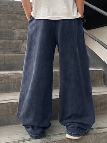 SHEIN Tween Boys Sweatpants - Navy Blue - View 2