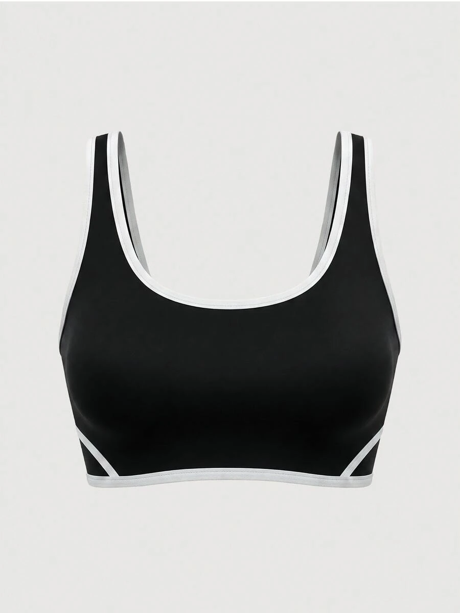 Sweetra Women Sports Bras Gym Workout Black And White Summer Modest Athleisure - Black and White - View 1