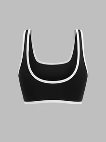 Sweetra Women Sports Bras Gym Workout Black And White Summer Modest Athleisure - Black and White - View 4