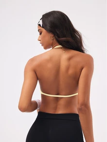 Velisys Velisys Solid Color Seamless Halter Neck Women's Sports Bra - Multicolor - View 7