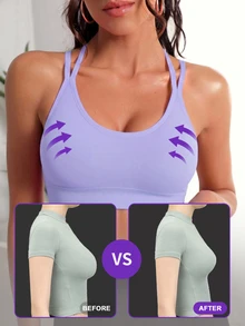 Slayform Slayform Minimalist Solid Color Seamless High Elasticity Sports Bra - Lilac Purple - View 2