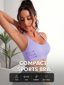 Slayform Slayform Minimalist Solid Color Seamless High Elasticity Sports Bra - Lilac Purple - View 1