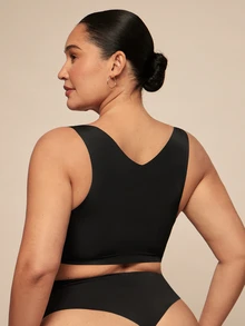 SHEIN BAE CURVE Plus Size Seamless Front Closure Adjustable Camisole Bra - Black - View 2