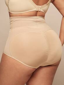 SHEIN BAE CURVE Plus Size Women'S High Waist Tummy Control Shaping Panties - Apricot - View 2