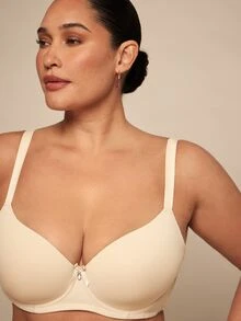 SHEIN BAE CURVE 2 件大码女士纯色舒适文胸带钢圈内衣套装托腹 - 彩色 - 查看 8
