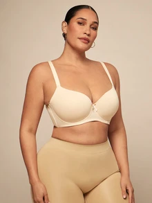SHEIN BAE CURVE 2 件大码女士纯色舒适文胸带钢圈内衣套装托腹 - 彩色 - 查看 7